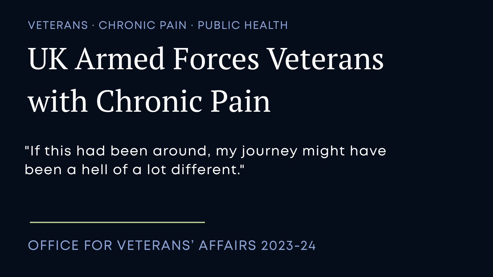 2 UK Armed Forces Veterans with Chronic Pain